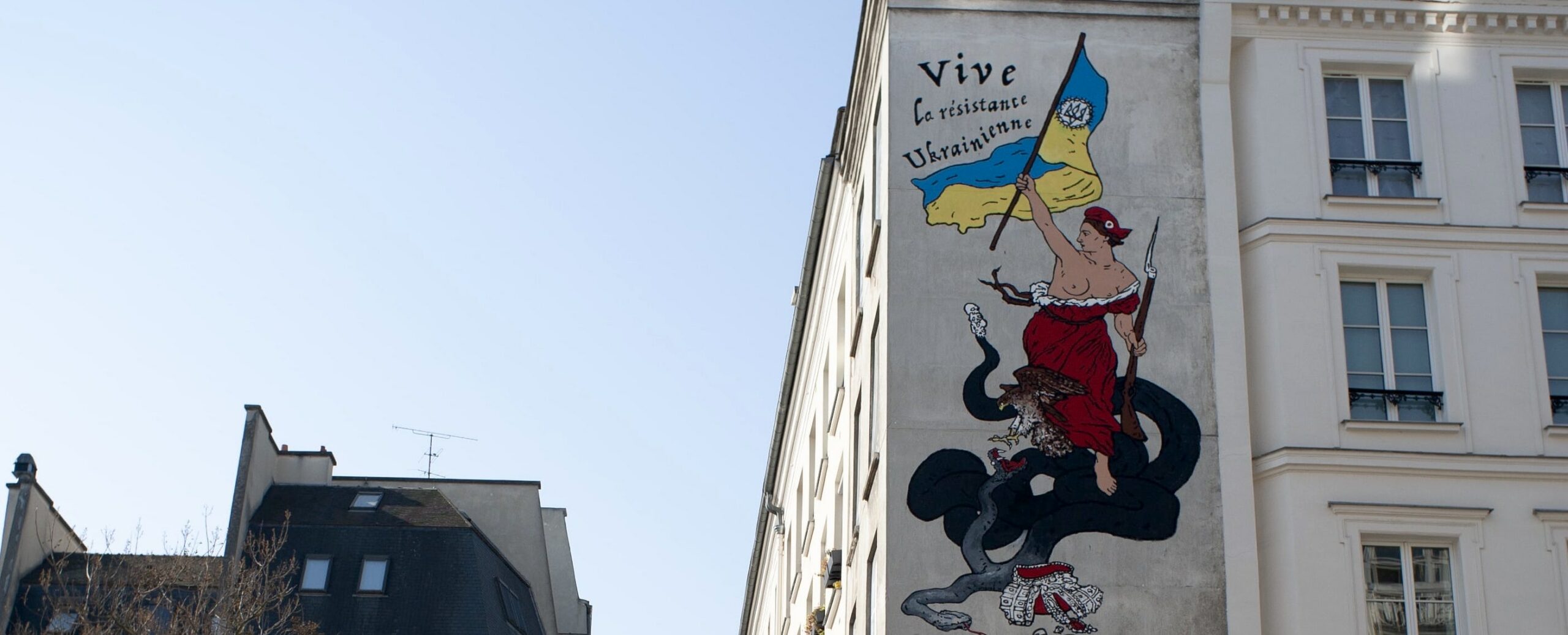 Fresque à Paris en soutien au peuple ukrainien